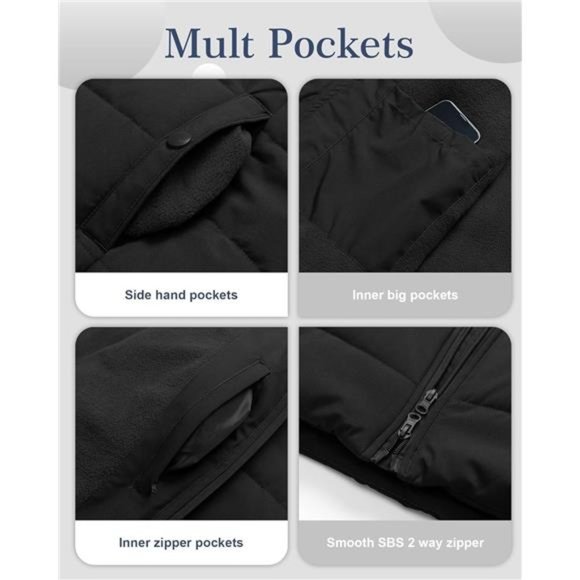 Plus Size Winter Puffer Jacket  Long Winter Coat Quilted Waterproof For Women - Picture 7 of 7